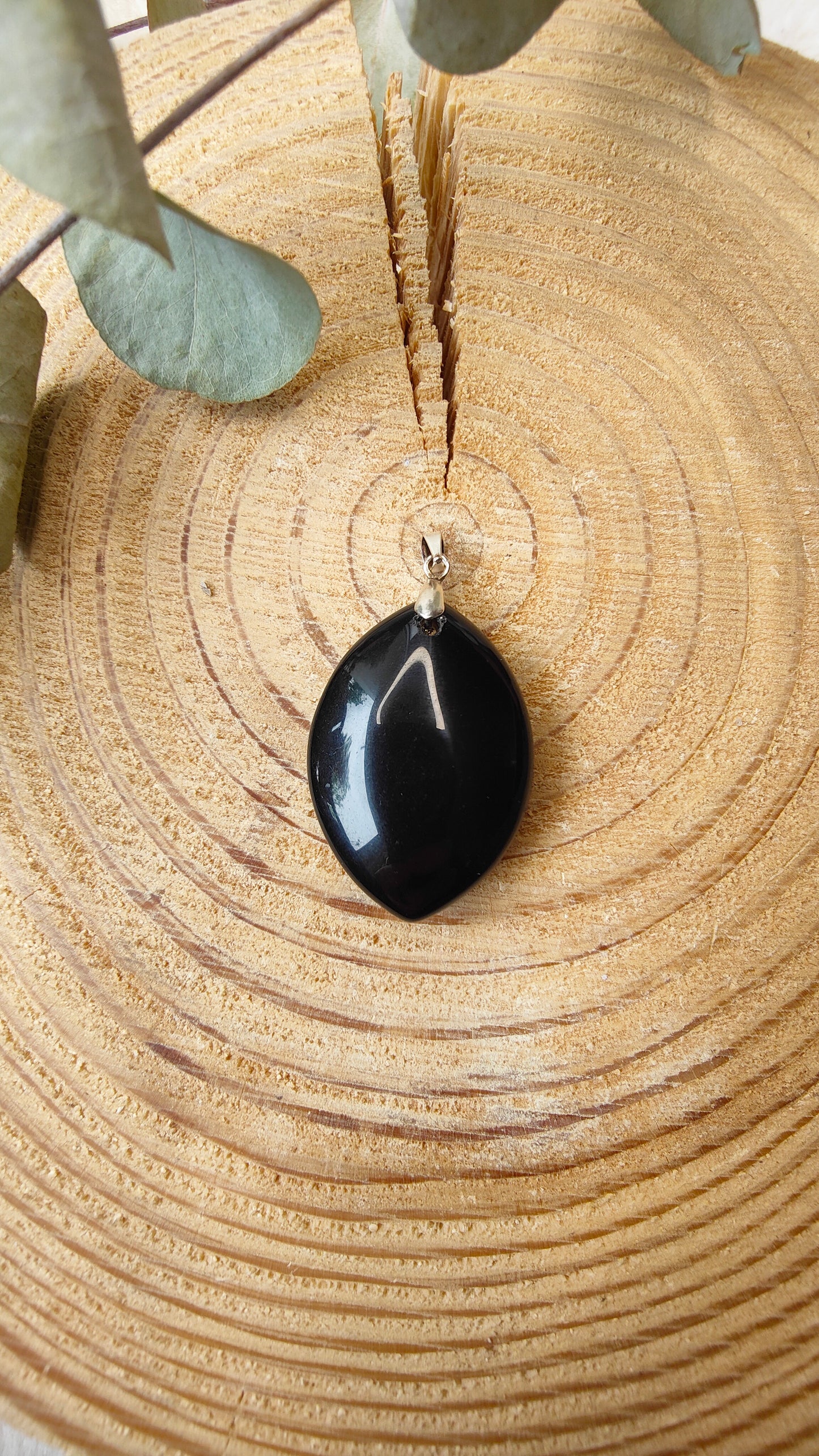 Obsidienne noire - Pendentif - Ovale