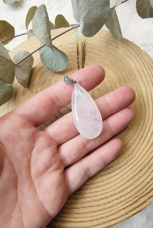 Quartz rose - Pendentif - Goutte